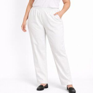 Alfred Dunner White Pants 16 Pull On Elastic Waist Dress Pants